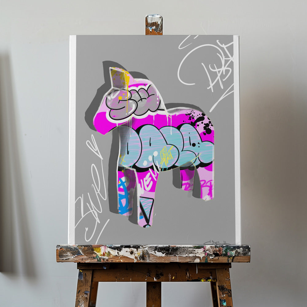Buntes Pony-Graffiti | Leinwand