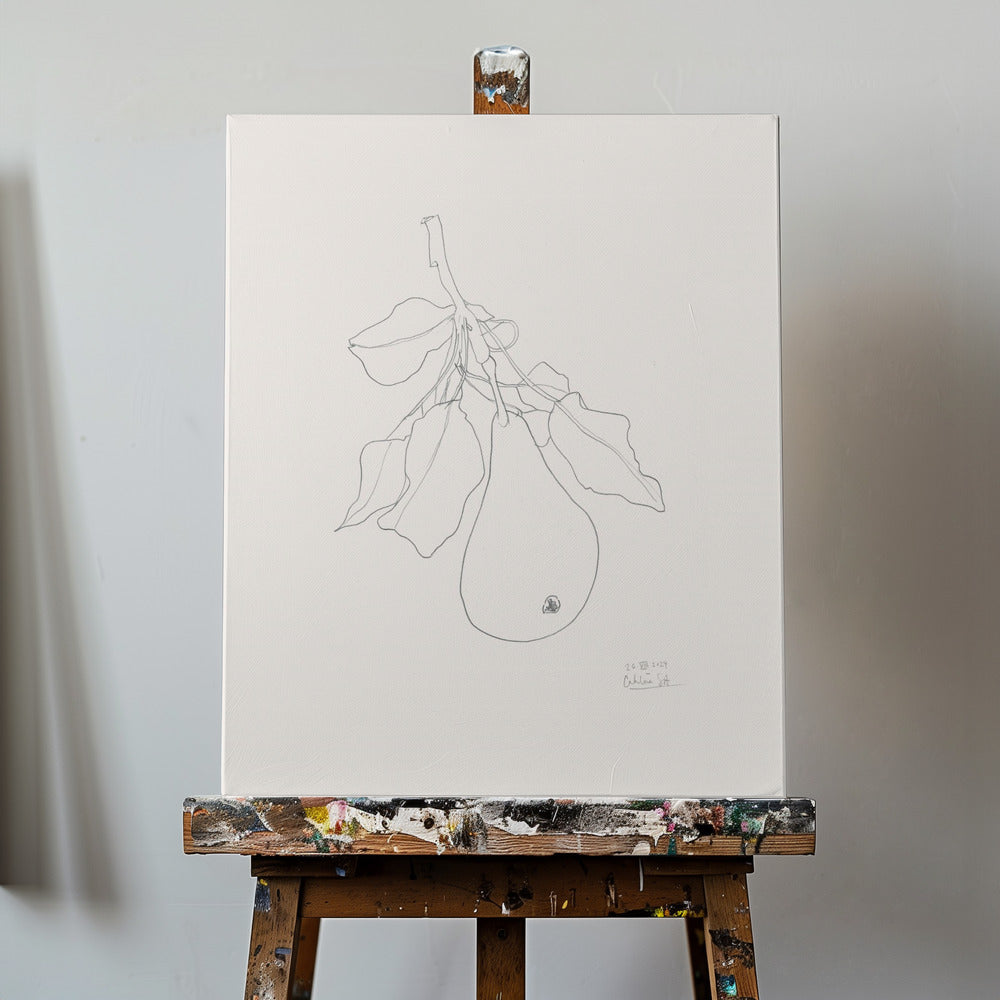 Elegante Birnenskizze | Leinwand