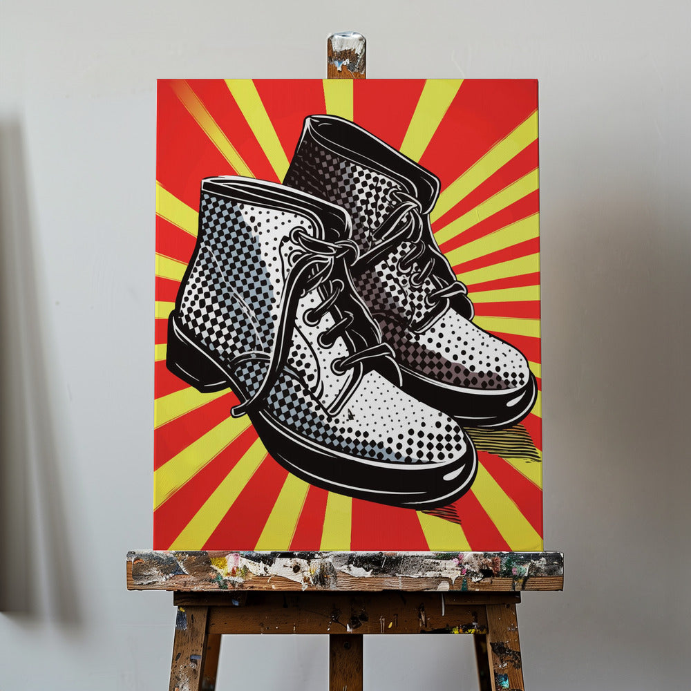 Vintage Stiefel mit Polka Dots | Canvas