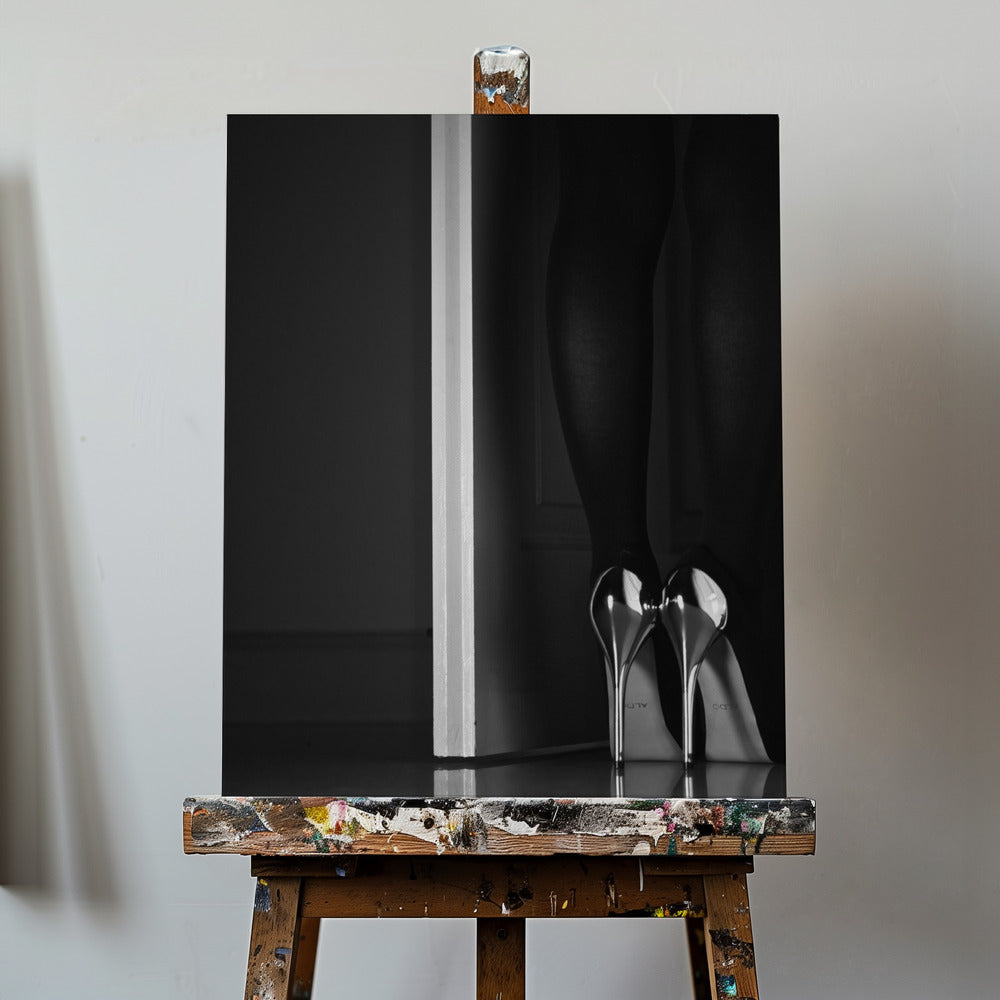 schwarz + weiß + Tür | Leinwand-Bilder