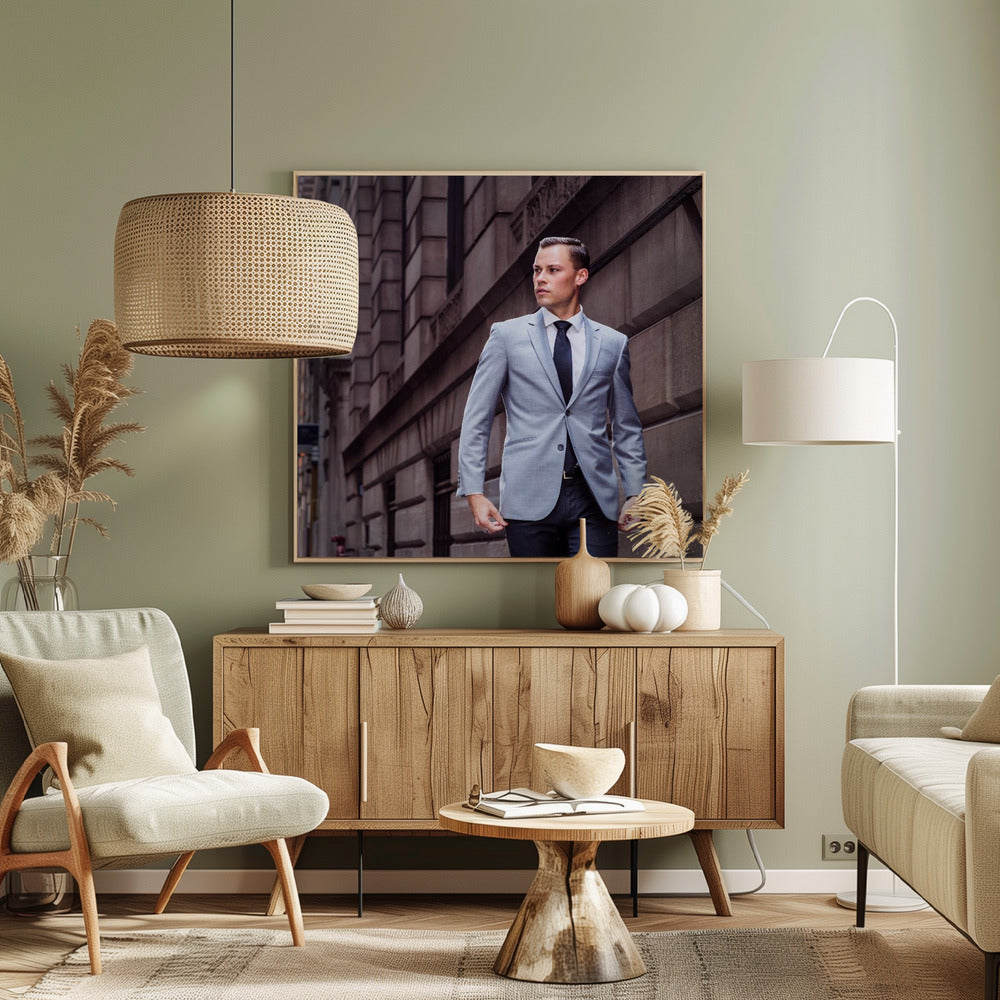 Joven empresario en la ciudad de Nueva York | Impresiones en Lienzo