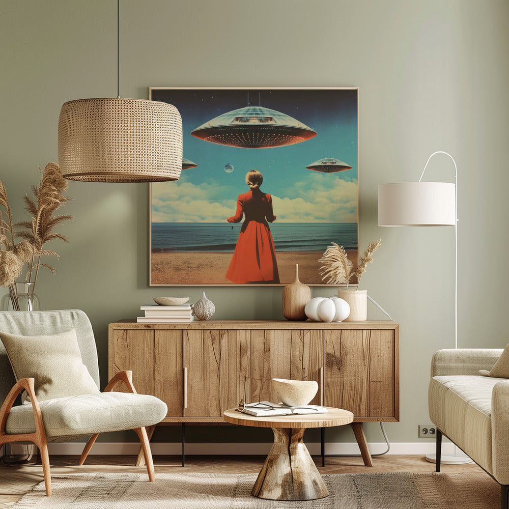 UFO-Himmel-Collage-Kunst | Leinwand-Bilder