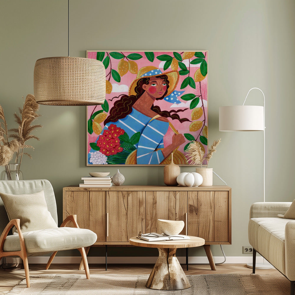 Porträt einer Frau an der Amalfiküste in Italien | Leinwand-Bilder