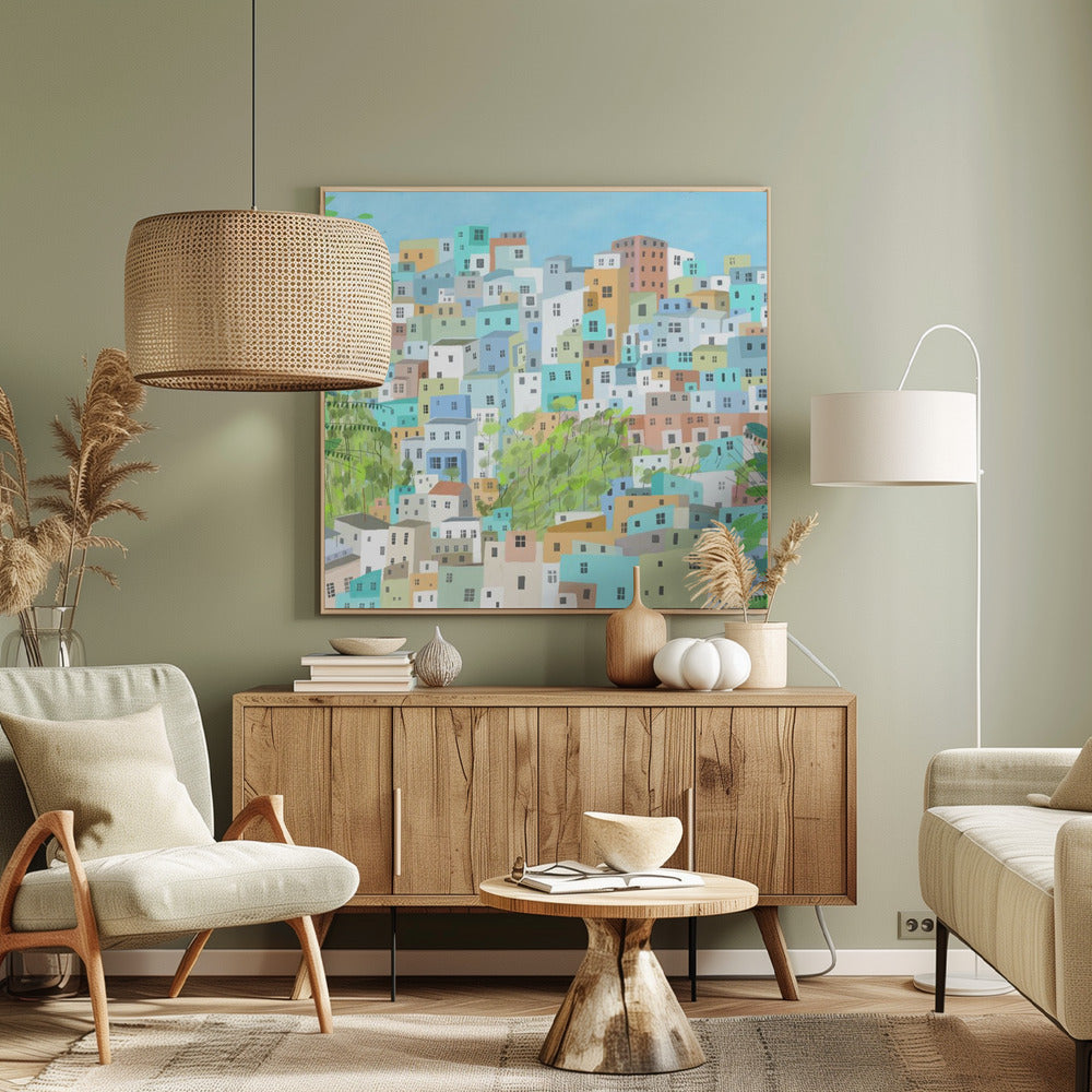 View Over the Rooftops of Rio de Janeiro by Artist Carla Daly | Canvas