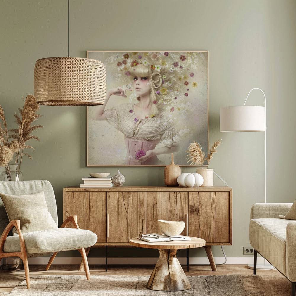 Mädchen aus dem Blumengarten | Leinwand-Bilder