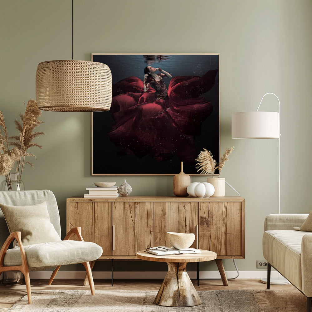 Punapukuinen nainen | Canvastaulut