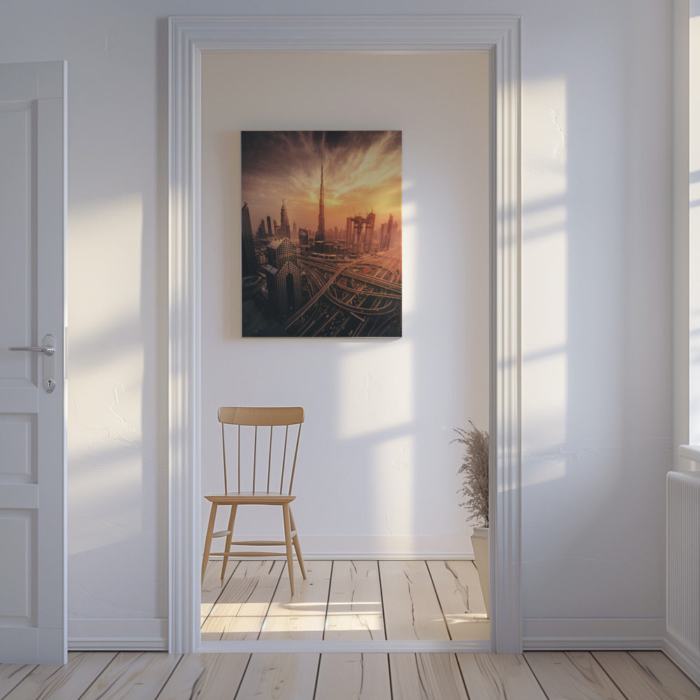 Dubai's Fiery sunset | Canvas