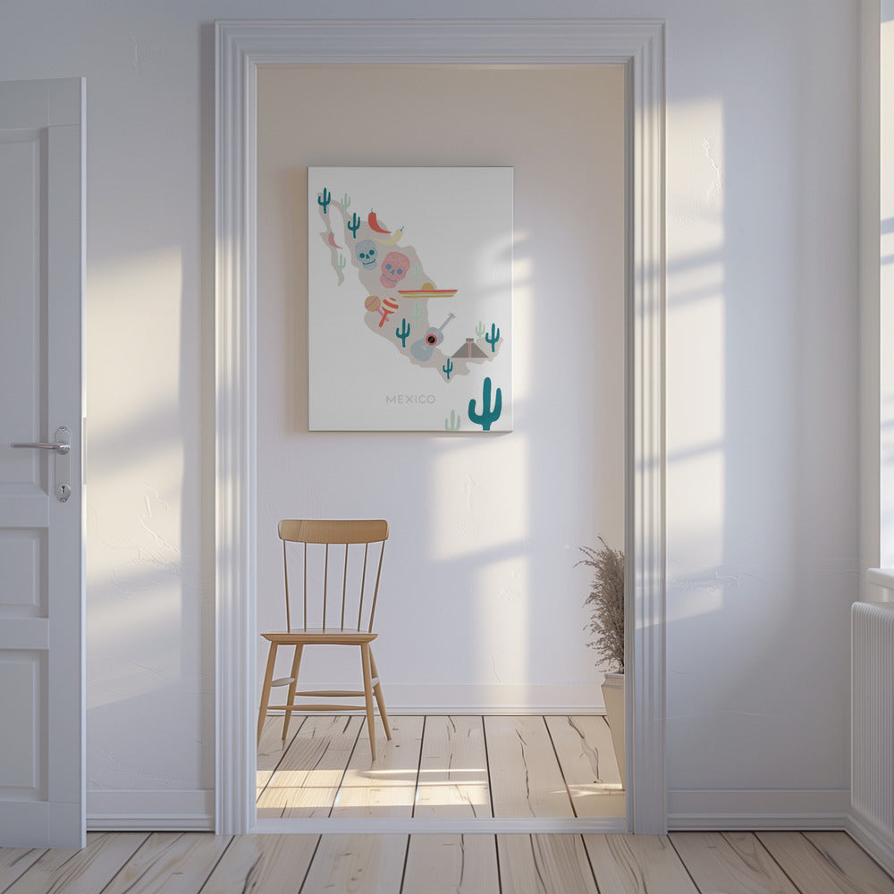 Mexiko Karte Nr. 1 | Leinwand-Bilder