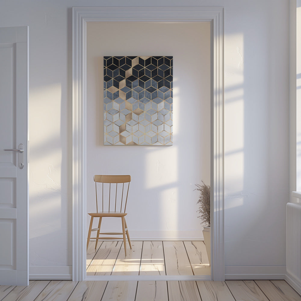 Weiche blaue Farbverlaufswürfel | Leinwand-Bilder