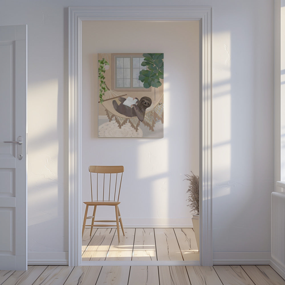 Faules Faultier in der Hängematte | Leinwand-Bilder