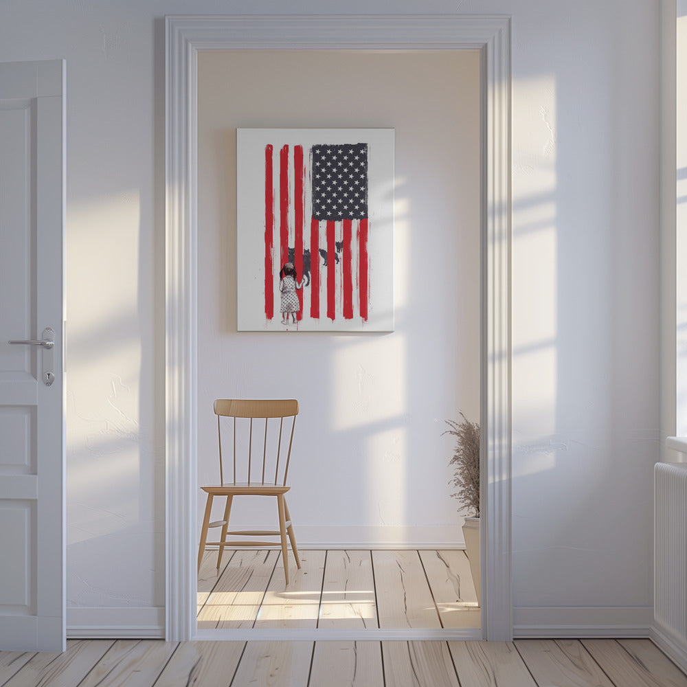 Mała dziewczynka i wilki | Wydruki na łótnie