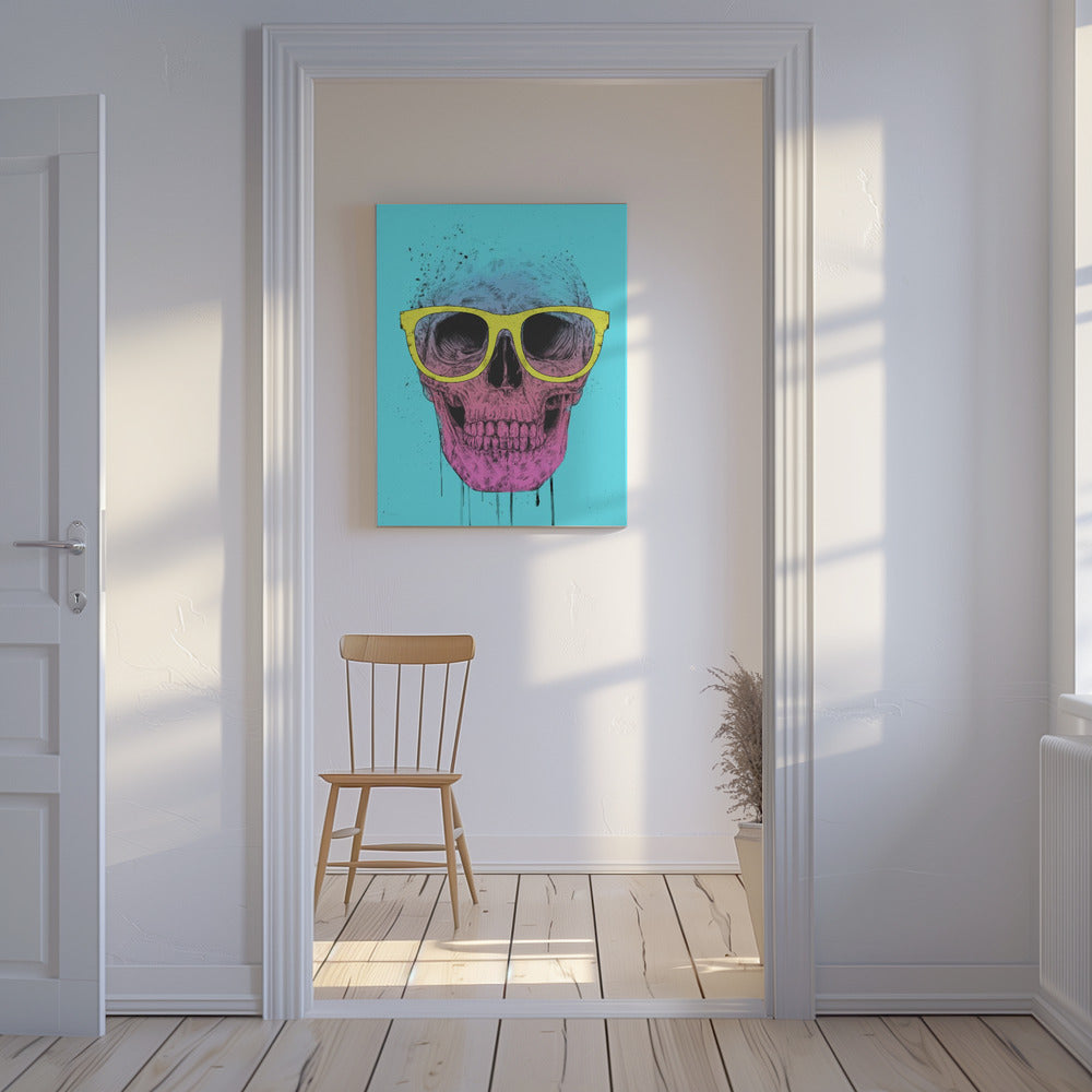 Pop-Art-Totenkopf mit Brille | Leinwand-Bilder