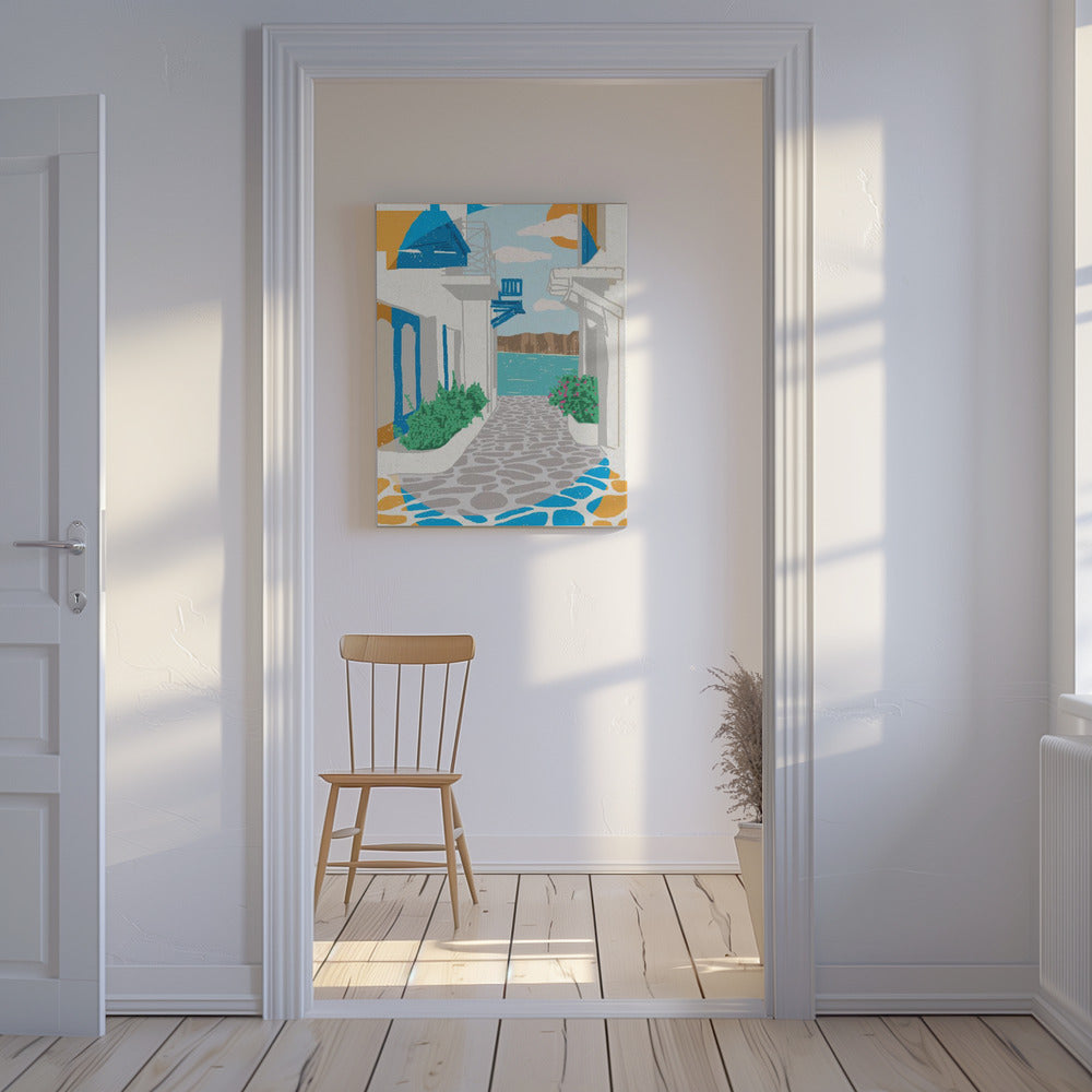 En gade i Grækenland | Lærredsbilleder