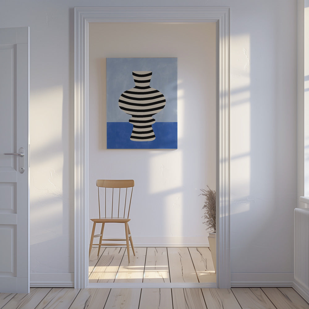 Gestreifte Vasenillusion | Leinwand-Bilder