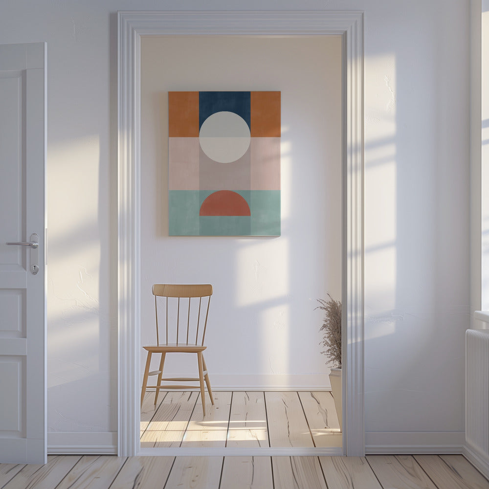 Abstrakti geometrinen taideteos maanläheisillä sävyillä | Canvastaulut