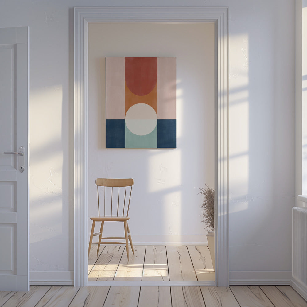 Abstrakt design med geometriske former | Lærredsbilleder