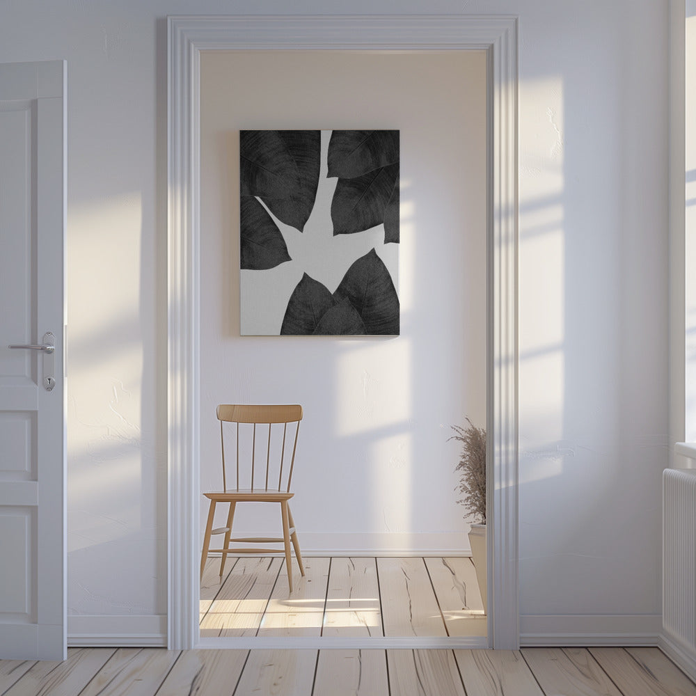 Banana Leaf Black & White I | Canvas