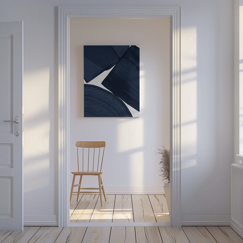 Minimalistisk målning blå II | Canvas