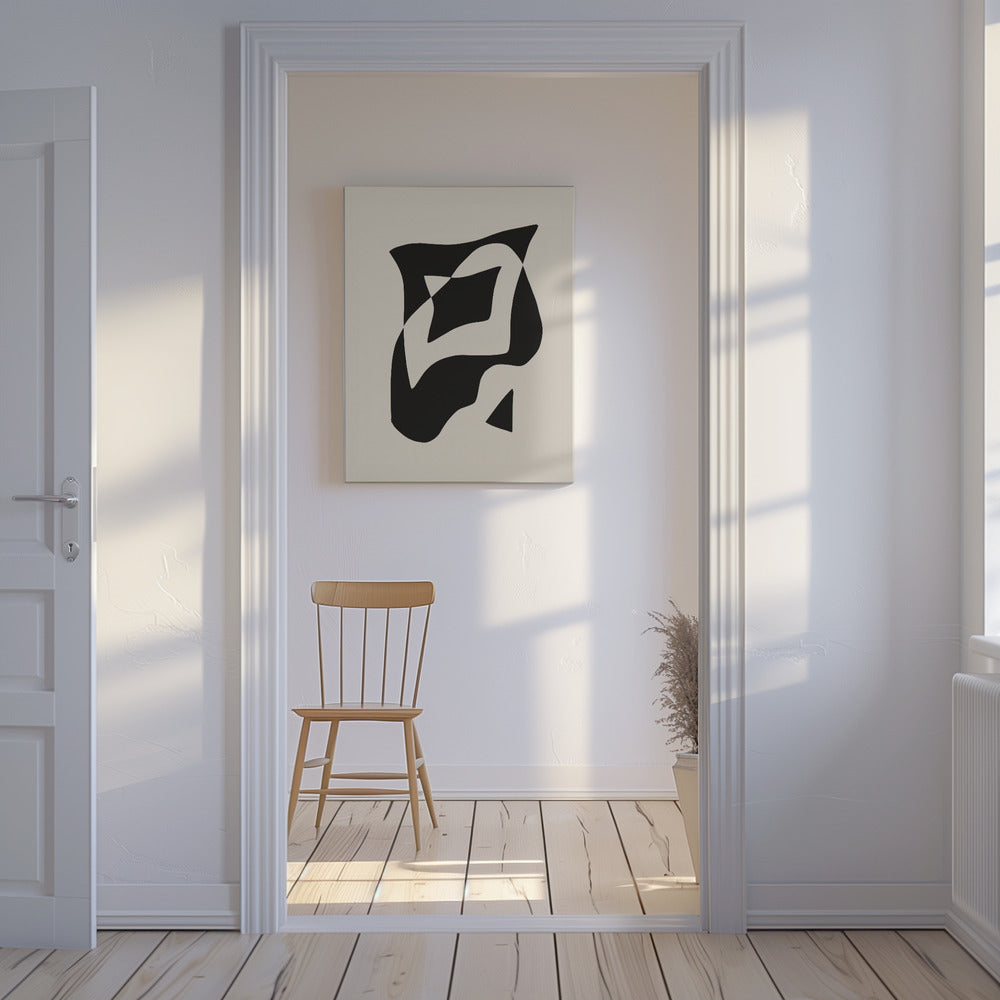 Bold Black And White Geometric Composition | Canvas