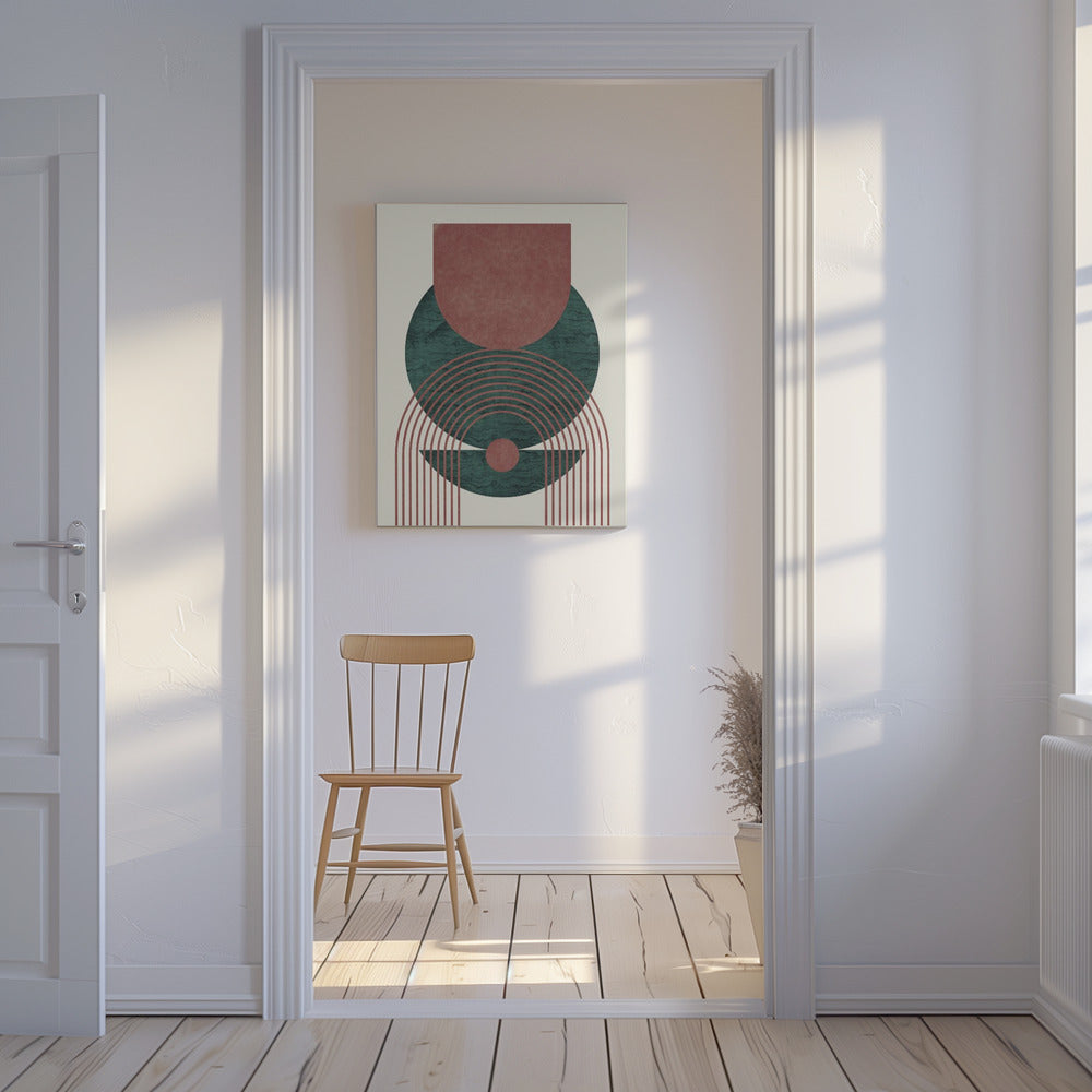 Geometrisches Design aus Aquamarin-Marmor | Leinwand-Bilder