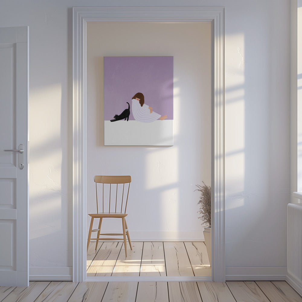 Niña y gato | Impresiones en Lienzo