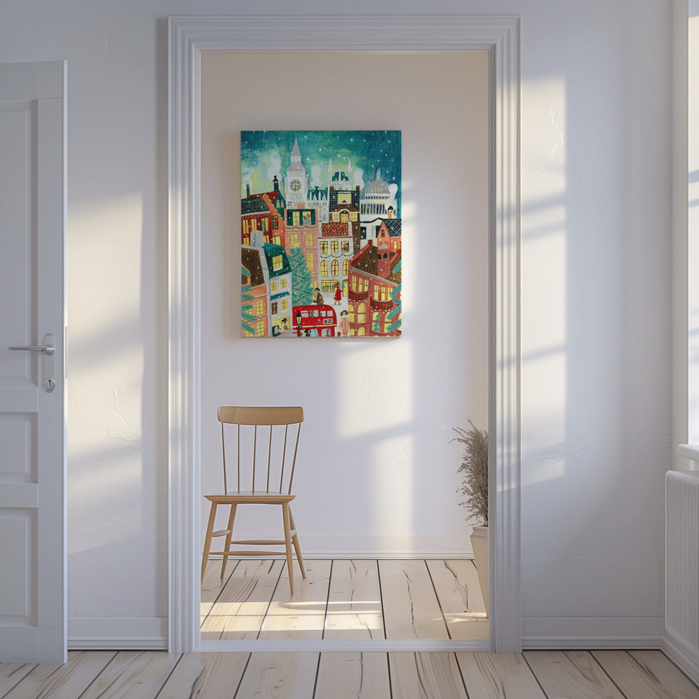 Weihnachts-London im Schnee | Leinwand-Bilder