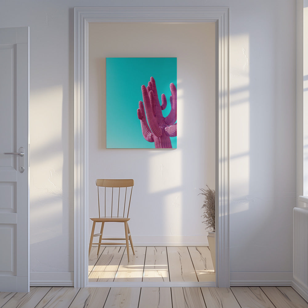 Saguaro w kolorze magenty i różu | Wydruki na łótnie