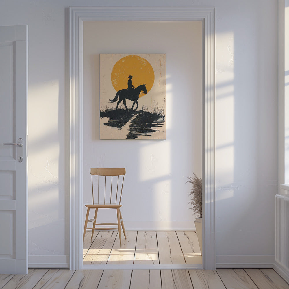 Vaquero al atardecer | Impresiones en Lienzo