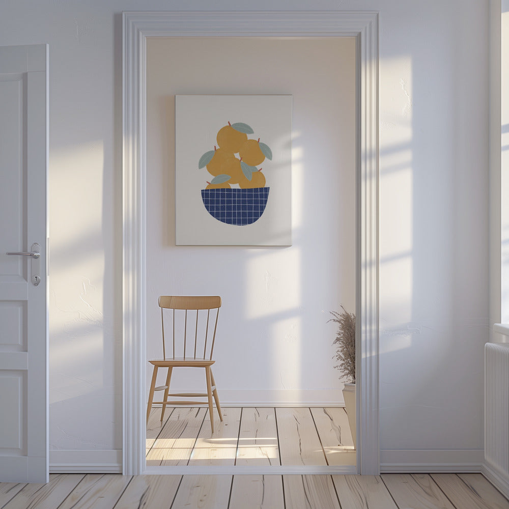 Schale mit Orangen | Leinwand