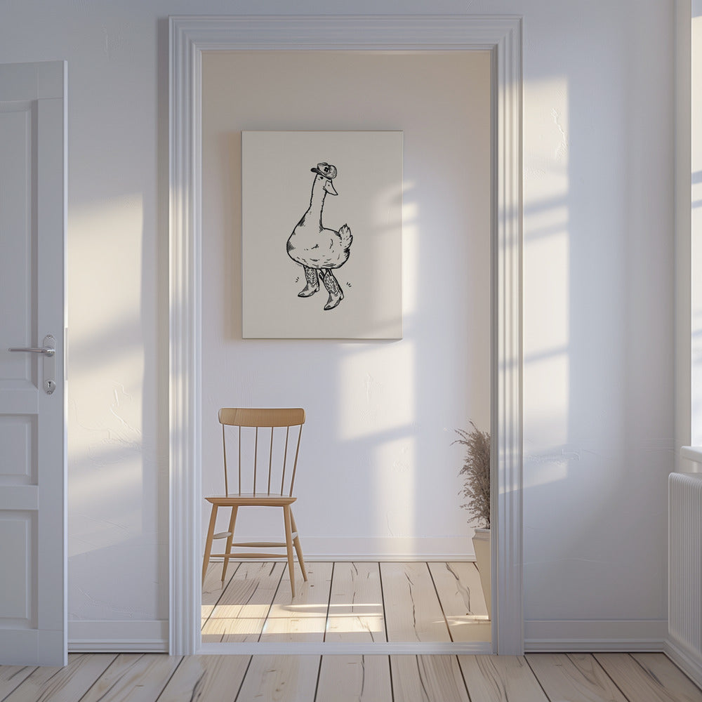 Duck wearing Western Boots | Canvas