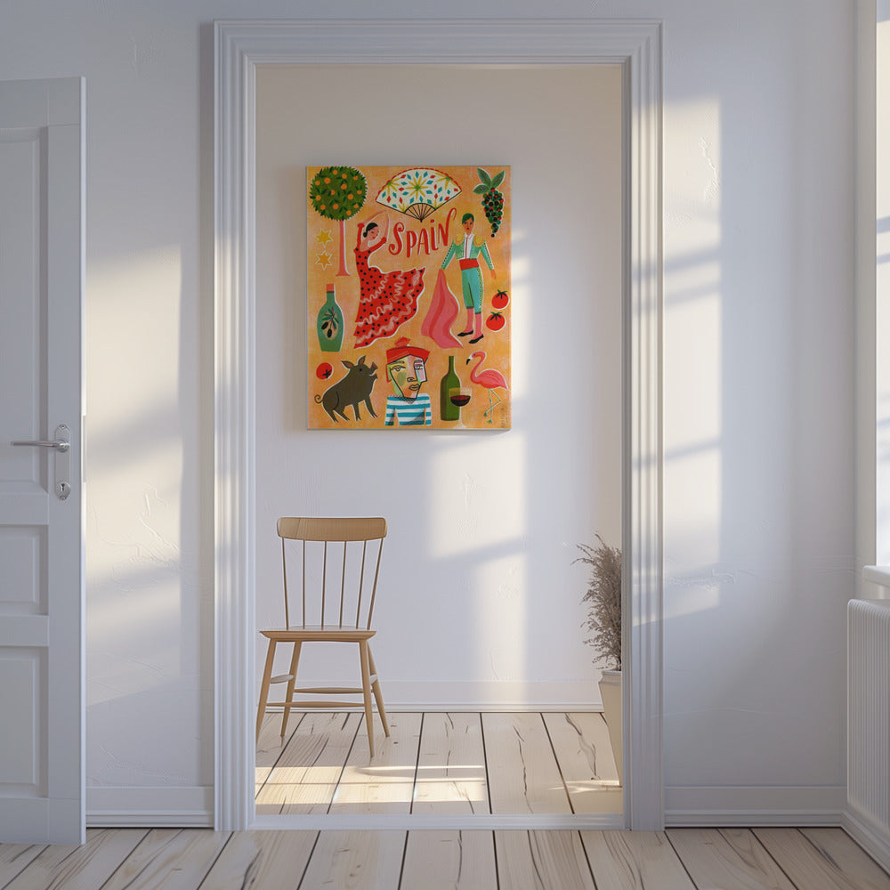 Screenprint Vintage Travel Spain | Canvas