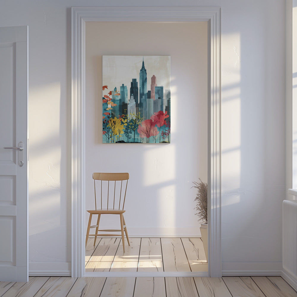 Nowojorski obraz cyfrowy akwarelowy (1) | Wydruki na łótnie