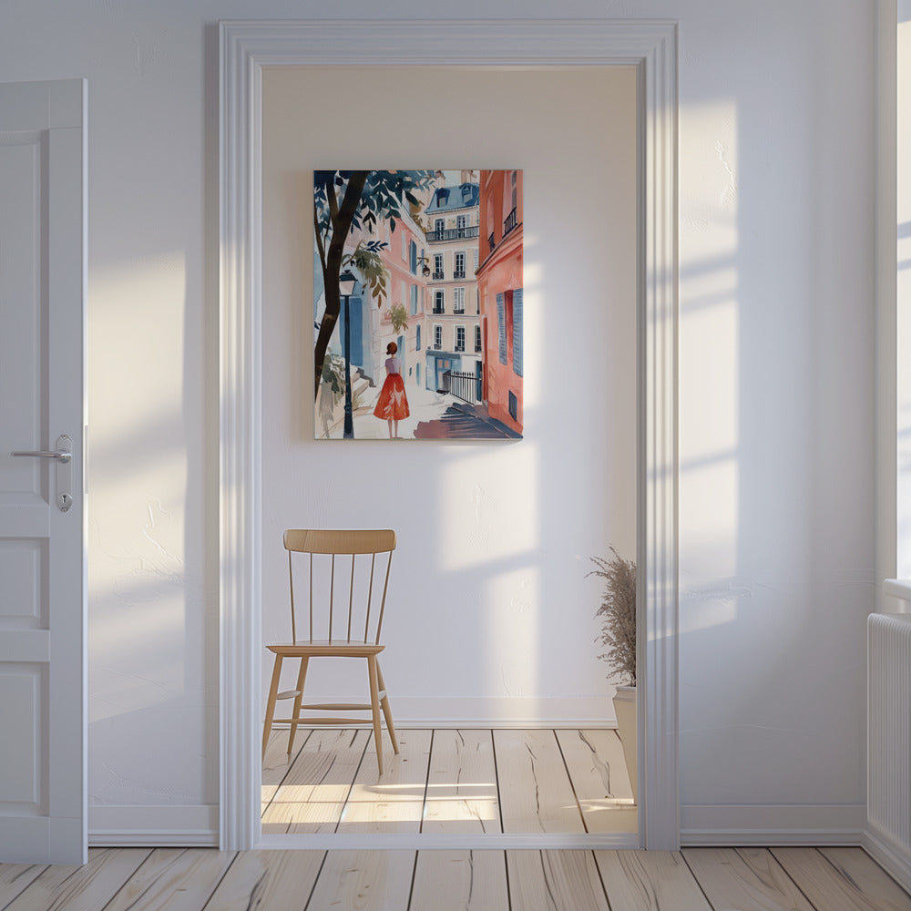 Digitales Aquarellgemälde „Paris“ (3) | Leinwand-Bilder