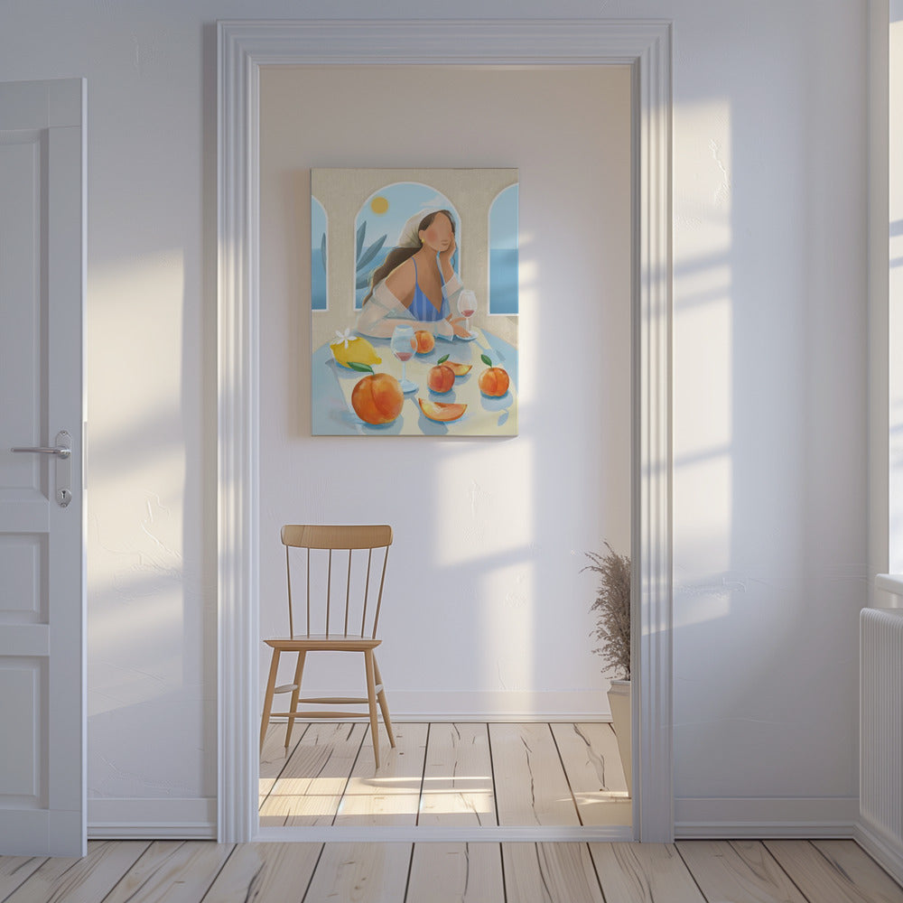 Girl with peaches | Canvas