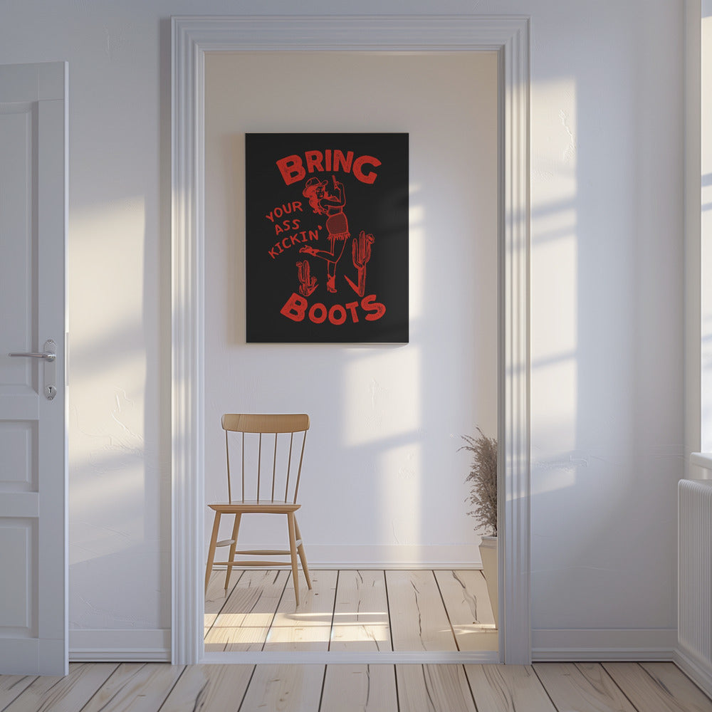 Ass Kicking Boots Funny Western Cowgirl | Canvas