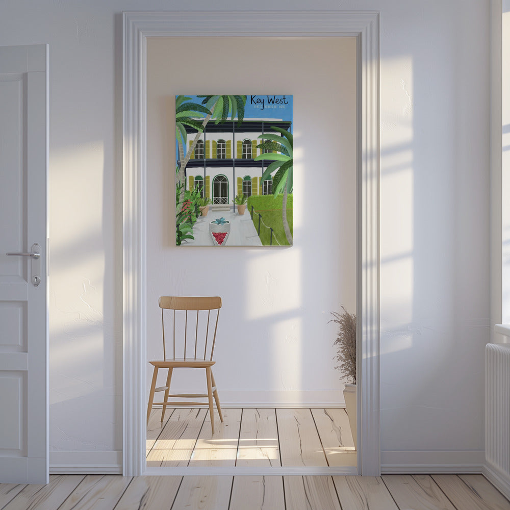 Dom Ernesta Hemingwaya, Key West Hemingway, Floryda, autorstwa artystki Carli Daly | Wydruki na łótnie