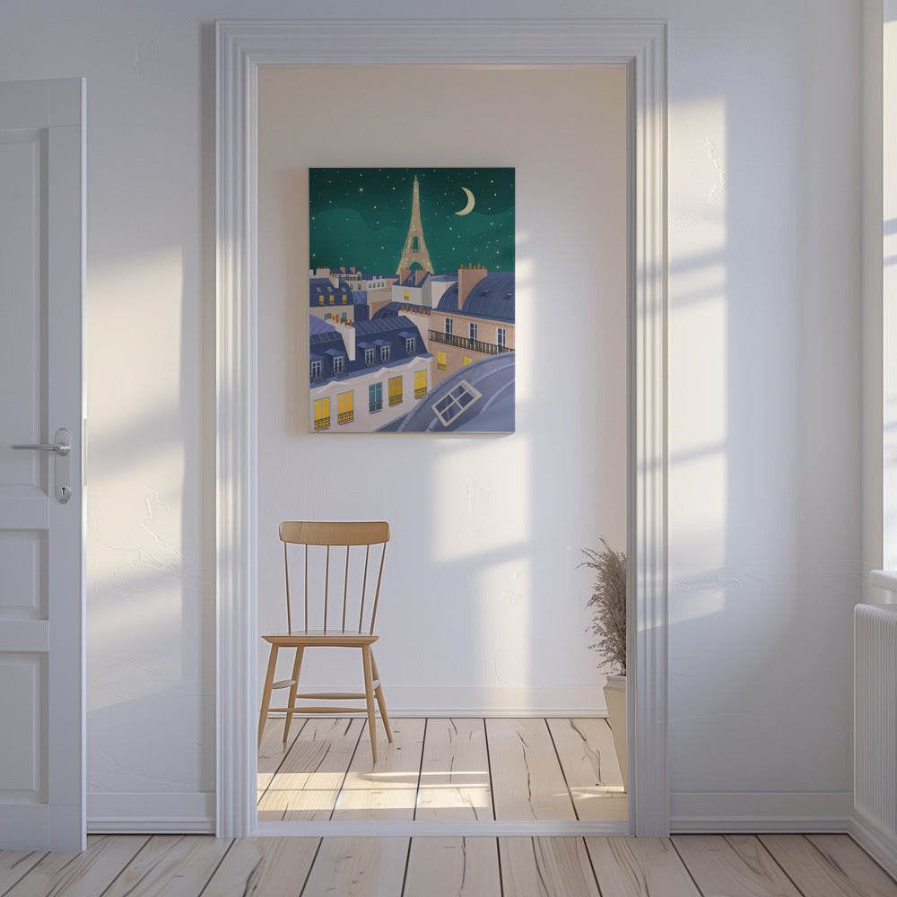 Paryż nocą | Wydruki na łótnie