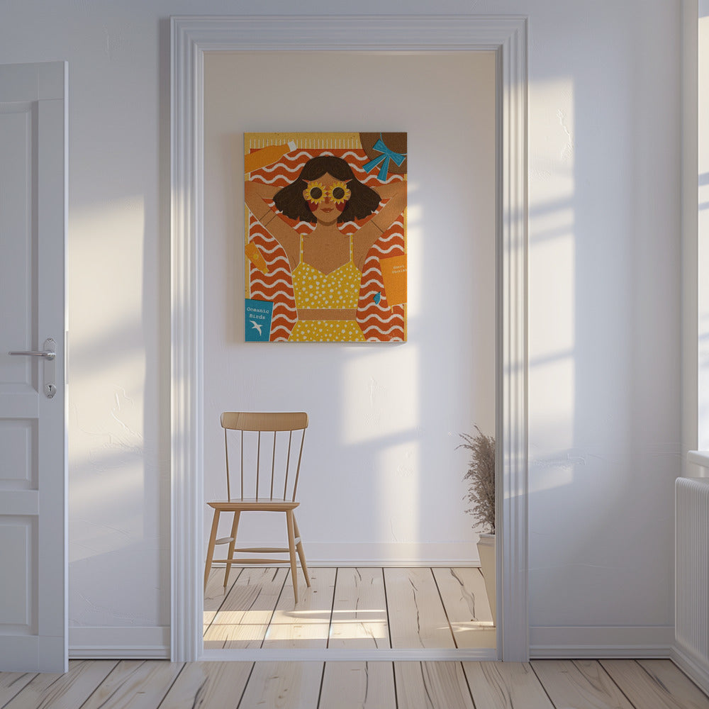 Ragazza in spiaggia | Stampe su Tela