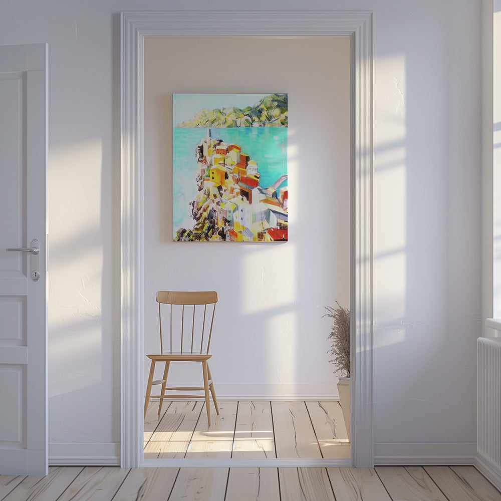 Bunte Stadt am Mittelmeer, Italien Wandkunst | Leinwand-Bilder