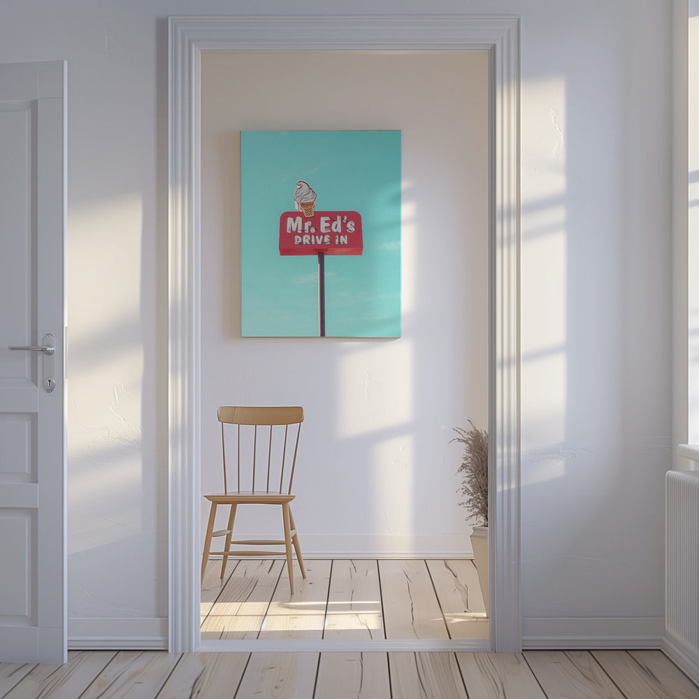 Znak Vintage Mr. Ed's Drive In w Urbanie, Missouri, USA | Wydruki na łótnie