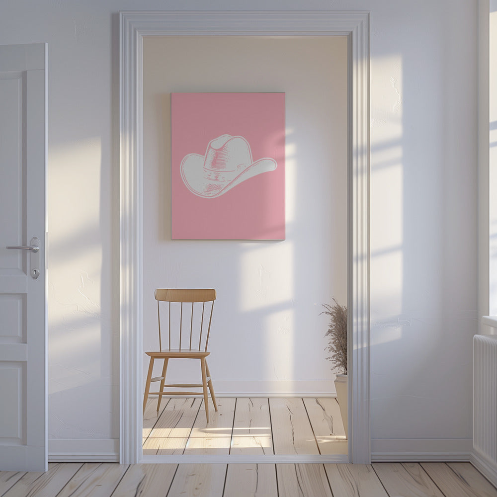 Różowy kowbojski kapelusz | Wydruki na łótnie