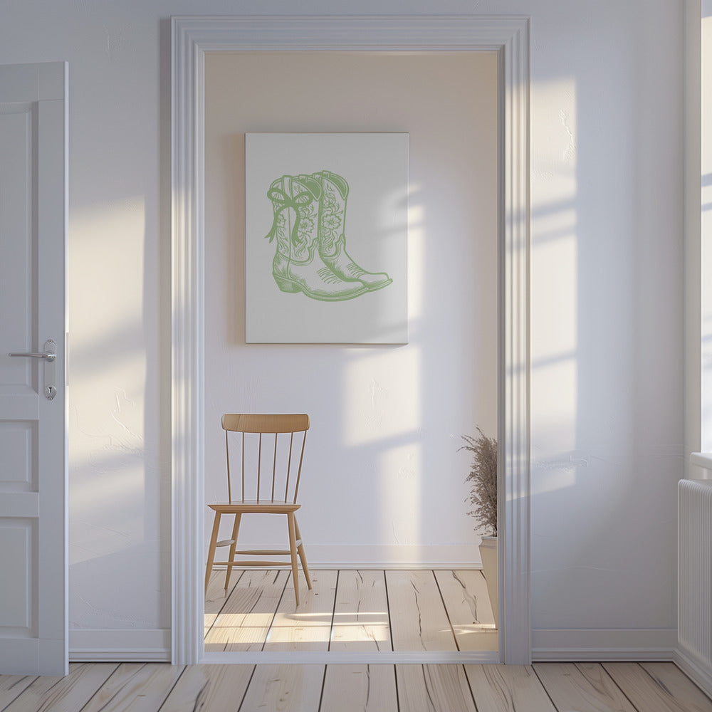 Kwiatowe Kowbojskie Buty | Wydruki na łótnie