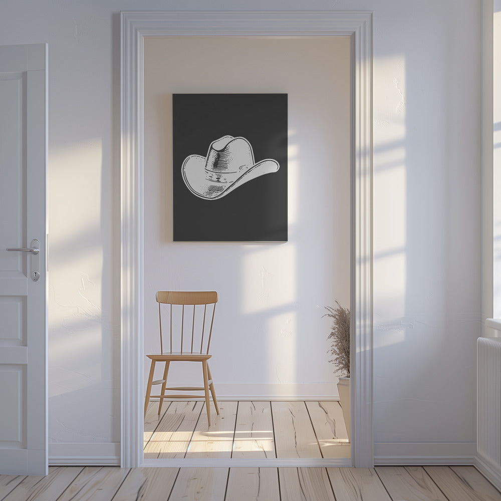 Czarny kowbojski kapelusz | Wydruki na łótnie