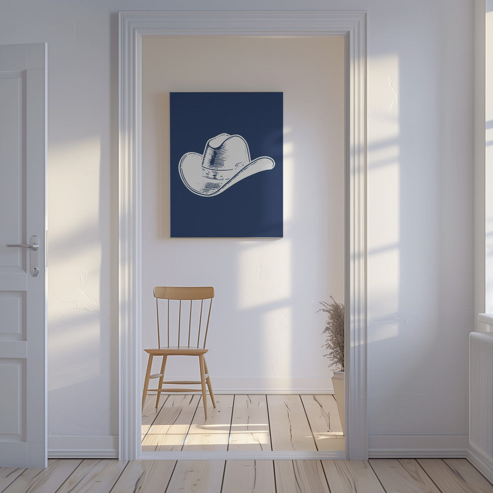 Granatowy kapelusz kowbojski | Wydruki na łótnie