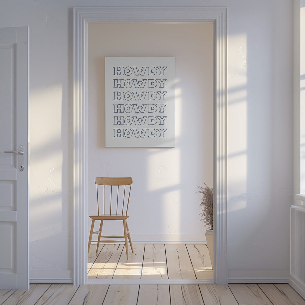Navy Blue Howdy | Canvas