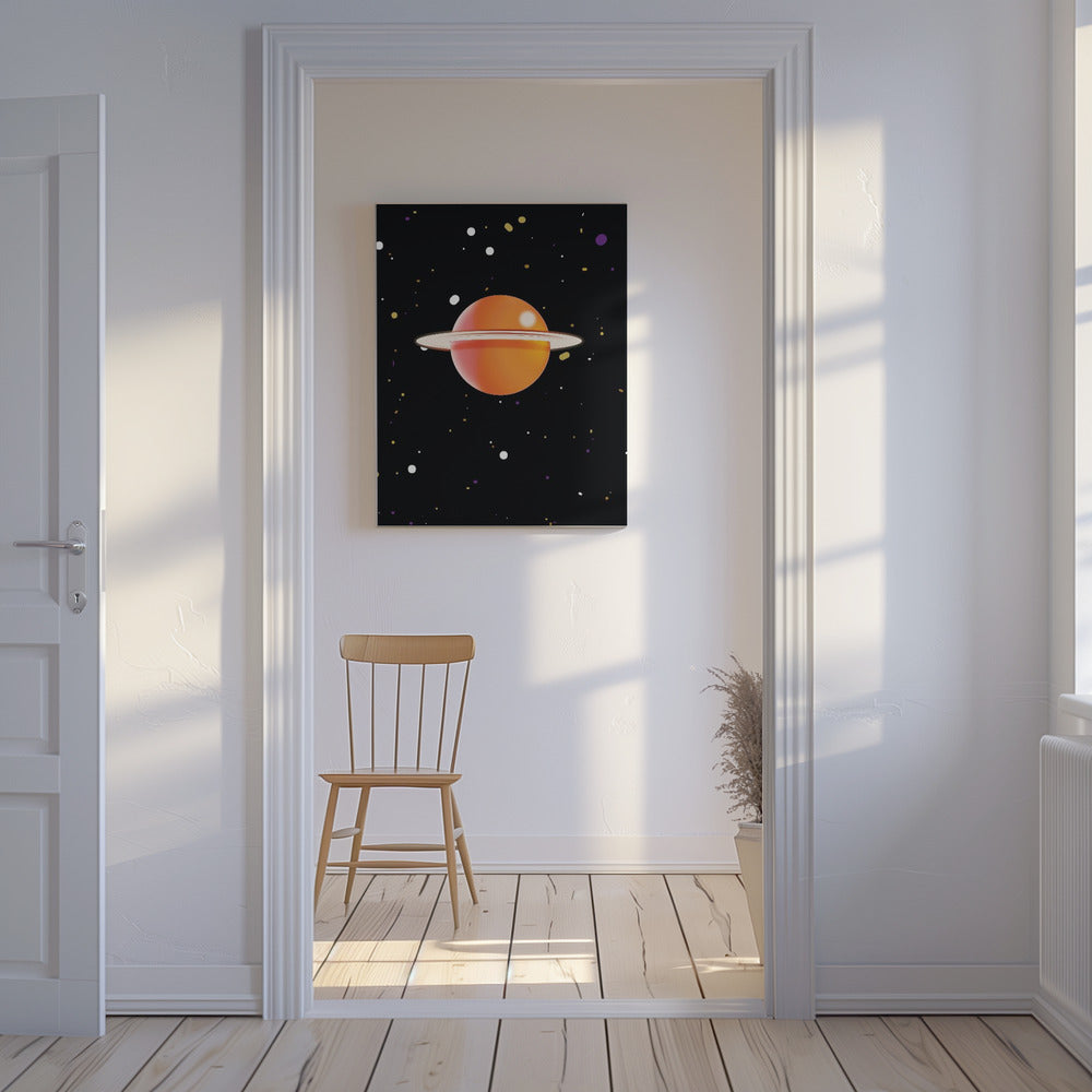 Retro Orange Planet | Canvas