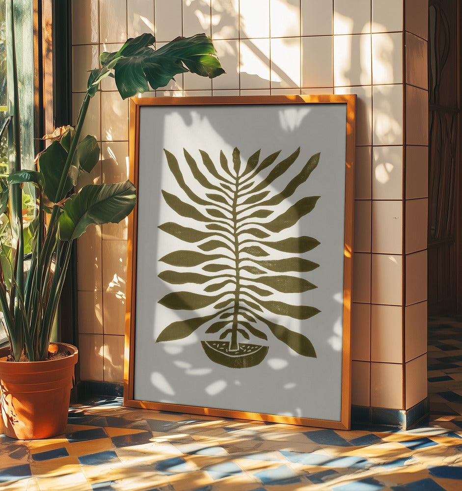 ne Hundertblättrige Pflanze Nr. 22 / Linoldruck | Poster - Kunstdruck