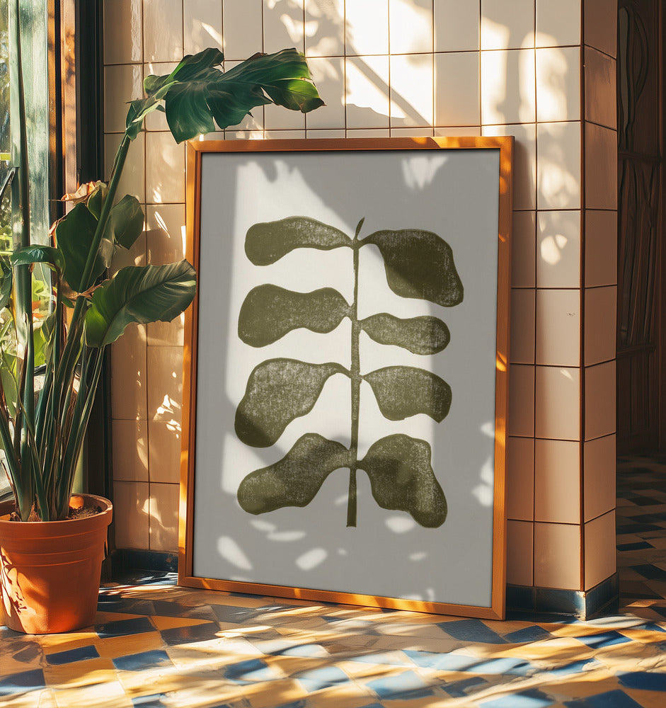 Linolschnittpflanze | Poster - Kunstdruck