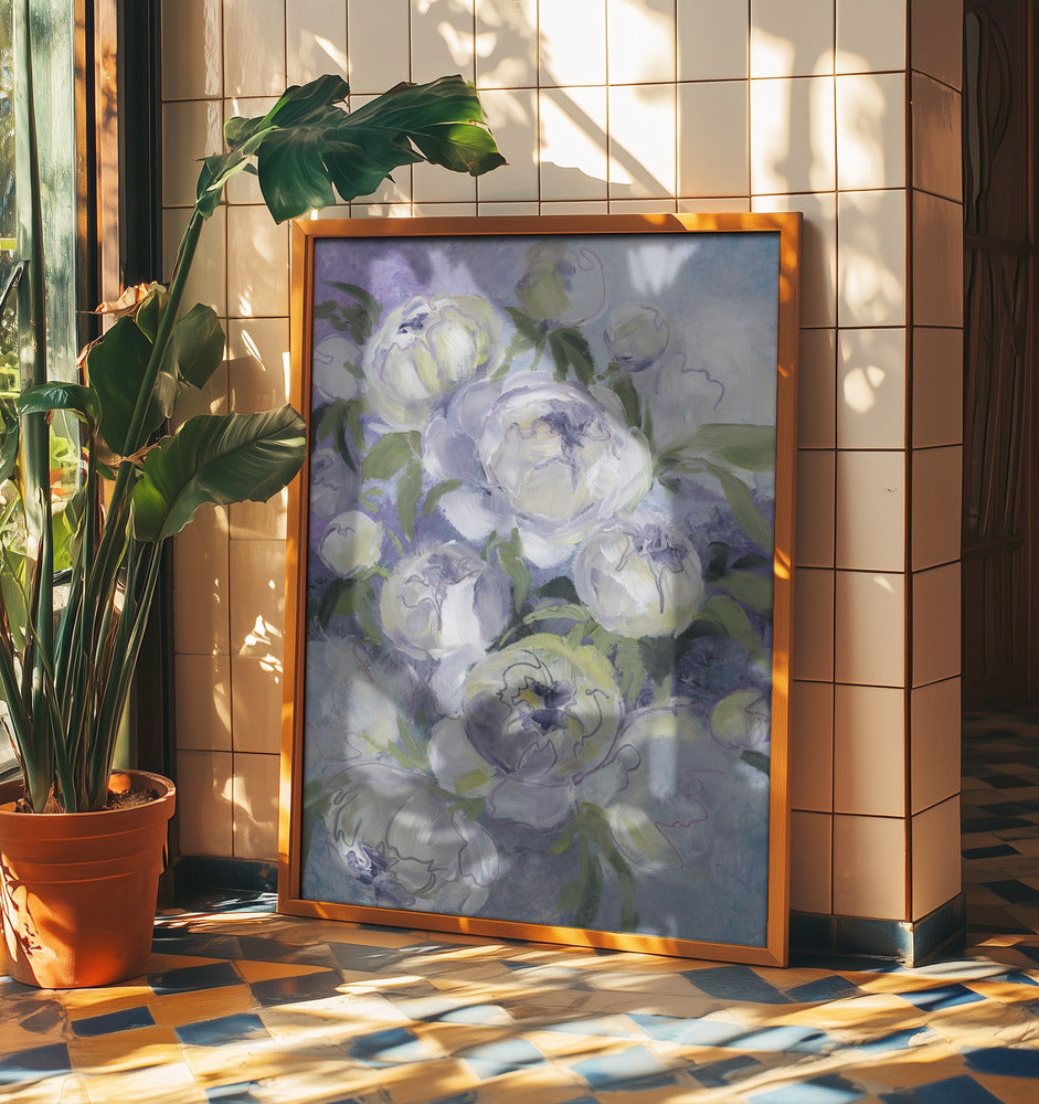 Sady painterly florals in violet | Poster