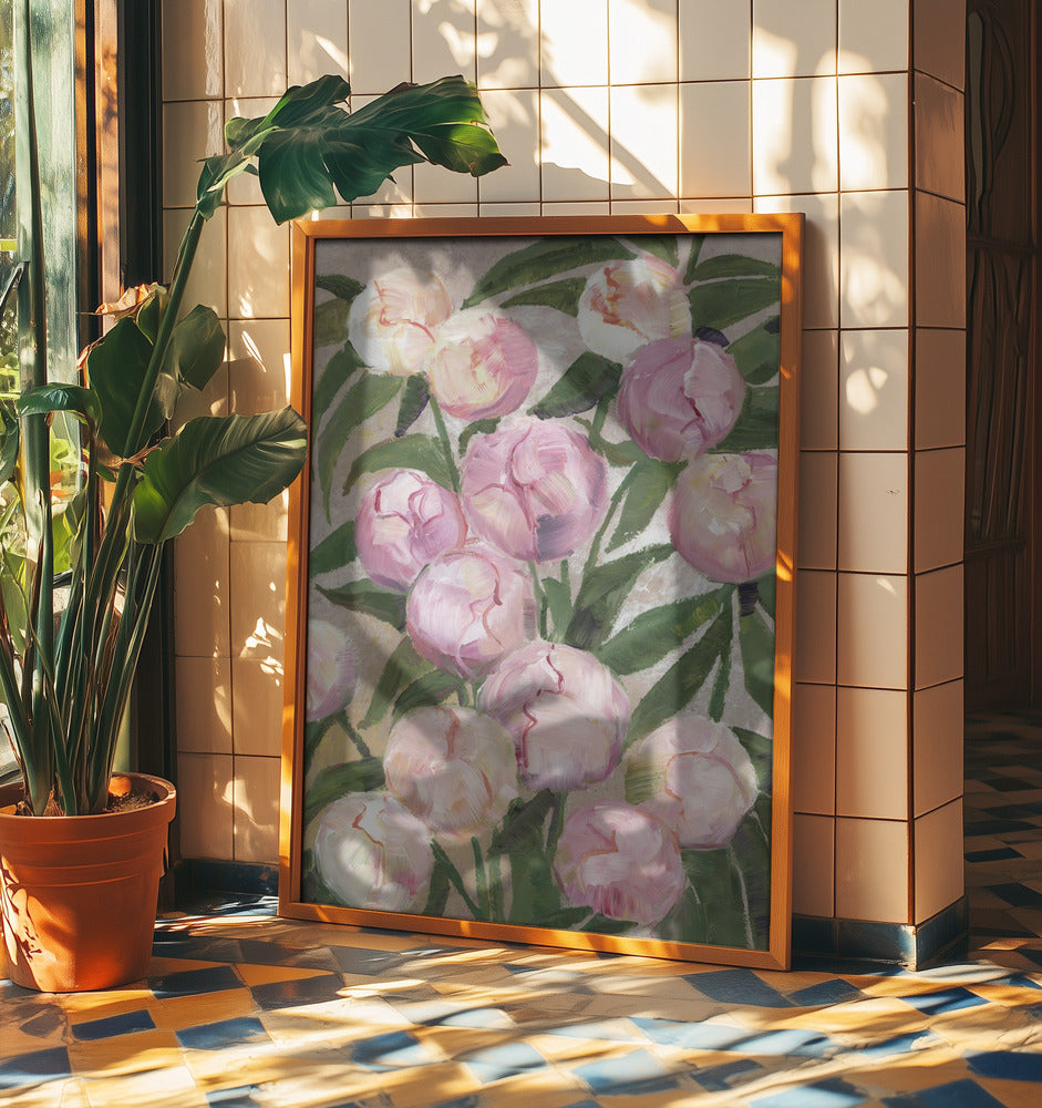 Valenty painterly peonies | Poster